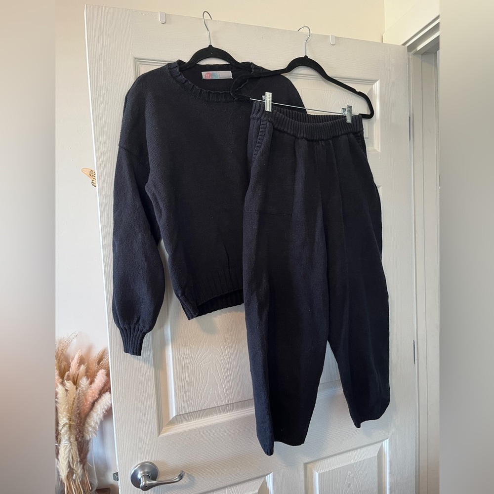 Free People Beach Black Gio Sweater Set
